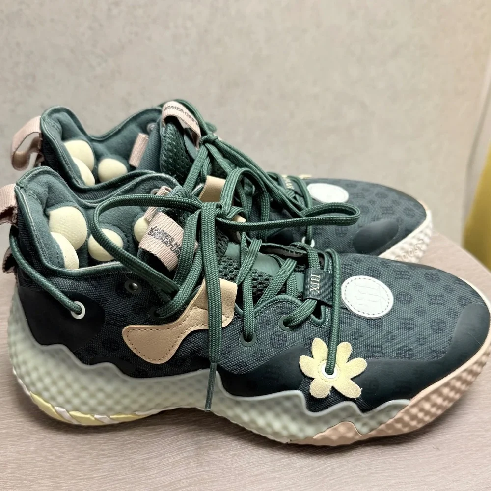 Adidas‎ James Harden Vol 6 Sz 5.5 Womens Floral Flower Green Basketball Sneaker
